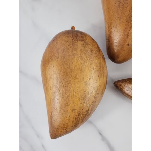 Mid Century Wood Fruit Artificial Food Banana Apple Pear Mango Hand Carved x6 - Picture 3 of 16